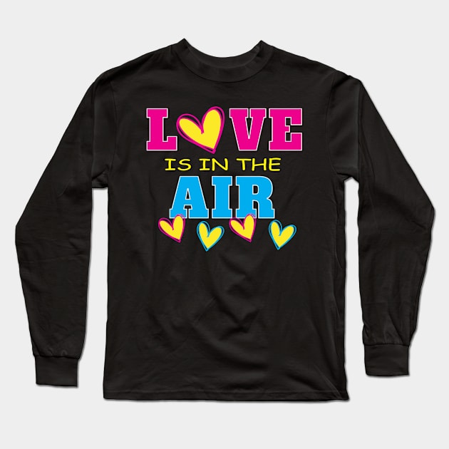 Happy Couples Singles Valentine Love Is in the Air Long Sleeve T-Shirt by Envision Styles